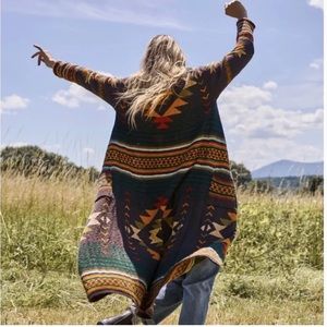 Faherty PALOMA DUSTER CARDIGAN VALLEY MULTI size S southwest festival aztec